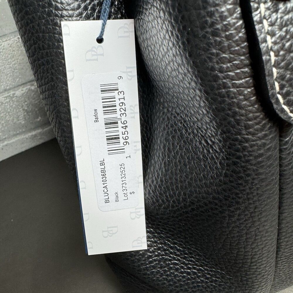 Dooney & Bourke Lucca Leather Barlow Black Pebble Satchel NWT Strap Bag - Picture 6 of 10